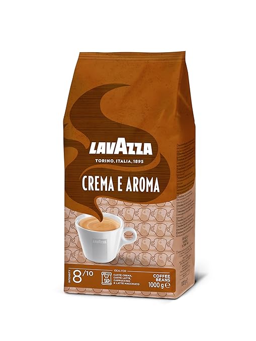 Lavazza, Crema e Aroma, Arabica und Robusta Kaffeebohnen, Ideal für Espressomaschinen, mit Schokoladigen Aromen, Reicher und Vollmundiger Geschmack, Intensität 8/10, Mittlere Röstung, 1 kg Packung – Bild 2