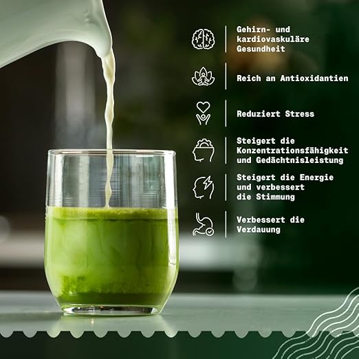 NaturaleBio Matcha Tee Pulver Bio - Premium-Qualität - 100g. Original Green Tea aus Japan. Japanischer ideal zum Trinken. Grüntee für Latte, Smoothies Getränk. Hergestellt in Uji, Kyoto. – Bild 3