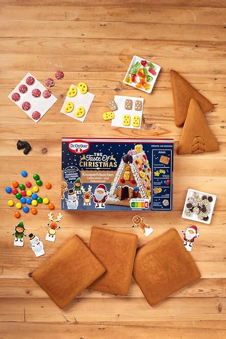Dr. Oetker Knusper-Häuschen, Lebkuchenhaus und Dekorierset zum Basteln und Verzieren für die Weihnachtszeit- 1 x 403 g – Bild 2