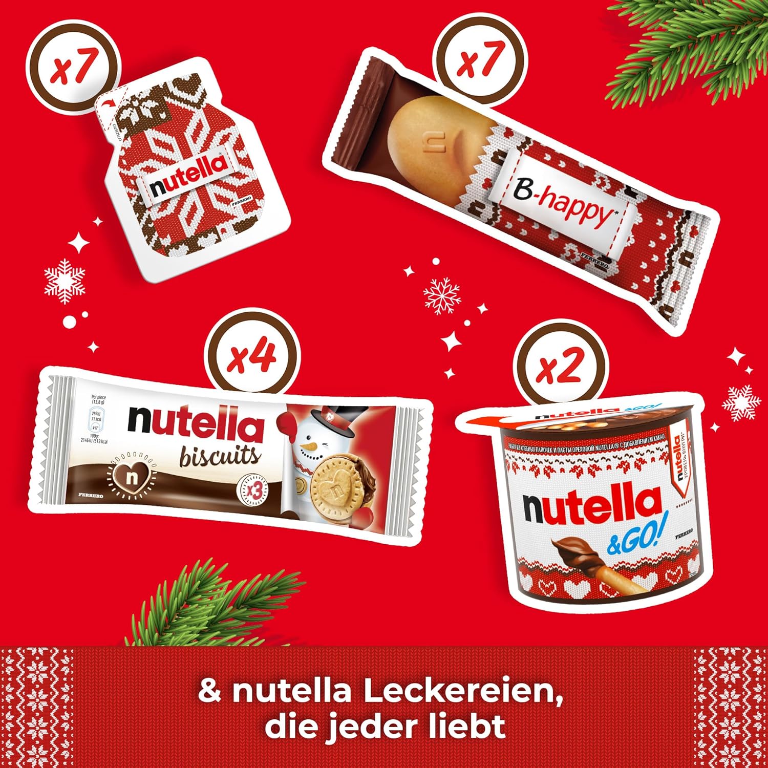 Nutella Adventskalender 2025 - 528g - eine Schokoladen-Adventskalender-Alternative mit 24 festlichen Leckereien und nutella Mini-Geschenken für Kinder und Erwachsene – Bild 4