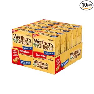 Werther's Original – 10 x 42g Box – Zuckerfreie Sahnebonbons mit leckerem Karamellgeschmack