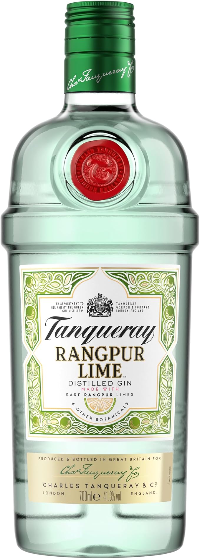 Tanqueray Rangpur Lime, Destillierter Gin, mit Zitrusfrische, aromatisiert, 5-fach destilliert auf englischem Boden, 41,3% vol, 700ml Einzelflasche