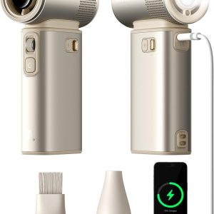 JISULIFE Tragbarer Handventilator Ultra2 9000mAh, 5-in-1, 100 Geschwindigkeiten, max 25h Akkulaufzeit, 18W Powerbank mit Taschenlampe, Metallgehäuse, Reisegeschenk für Männer und Frauen-Braun