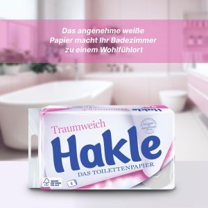 Hakle Traumweich Toilettenpapier – 16 Rollen, 130 4-lagige Blatt pro Rolle, Sanfte Reinigung für Wohlbefinden