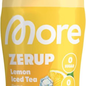 MORE Zerup, Lemon Iced Tea, 65 ml, für bis zu 8 l Fertiggetränk, zuckerfreier Sirup mit u.a. echten Fruchtextrakten, vegan, zero Kalorien - made in Germany