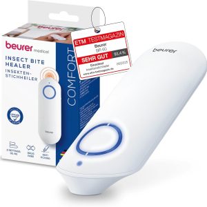 Beurer BiteX Original Insektenstichheiler BR 60, Mückenstich Hitzestift zur Behandlung von Insektenstichen- und bissen, elektrischer Stichheiler, Urlaubs-Gadget, lindert Juckreiz, 9,8 x 3,5 x 1,9 cm