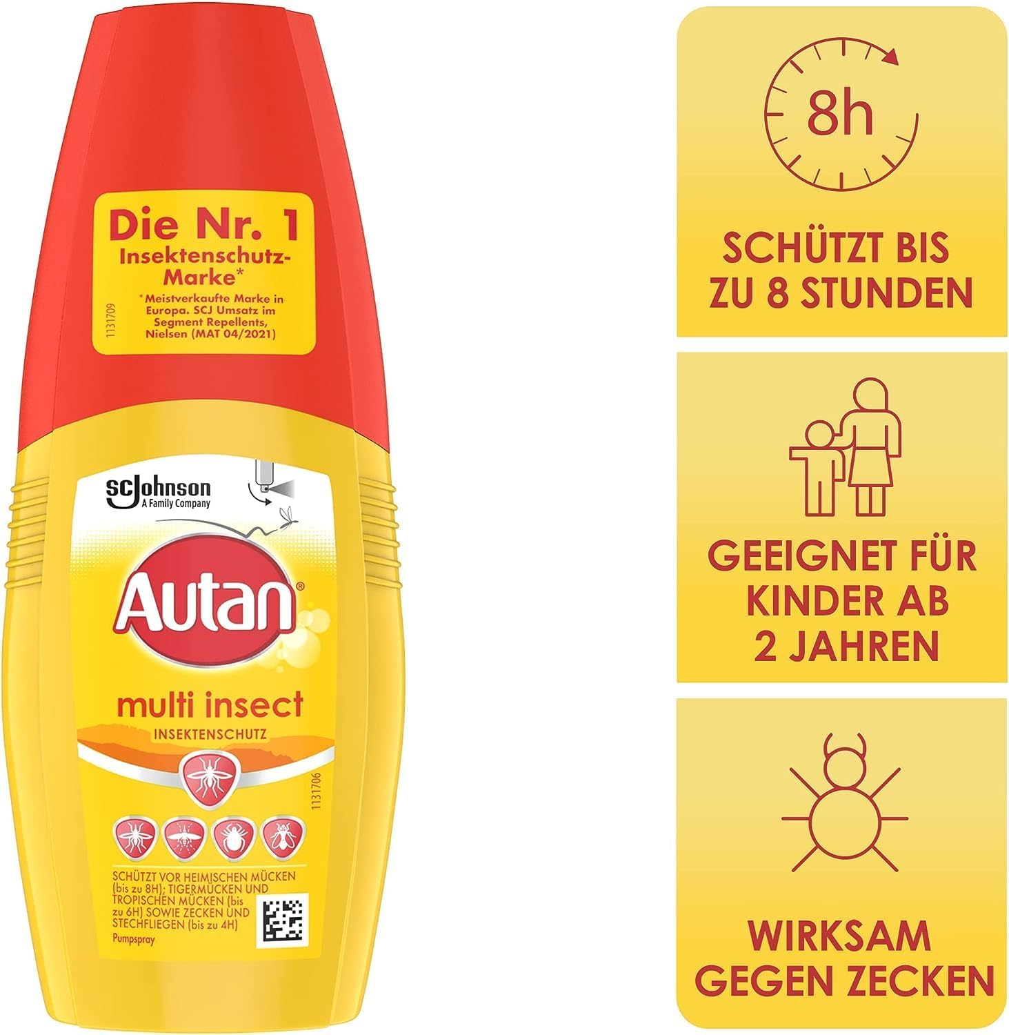 Autan Multi Insect Pumpspray, Multi-Insektenschutz vor Mücken, Stechfliegen und Zecken, 6er Pack (6 x 100 ml) – Bild 9