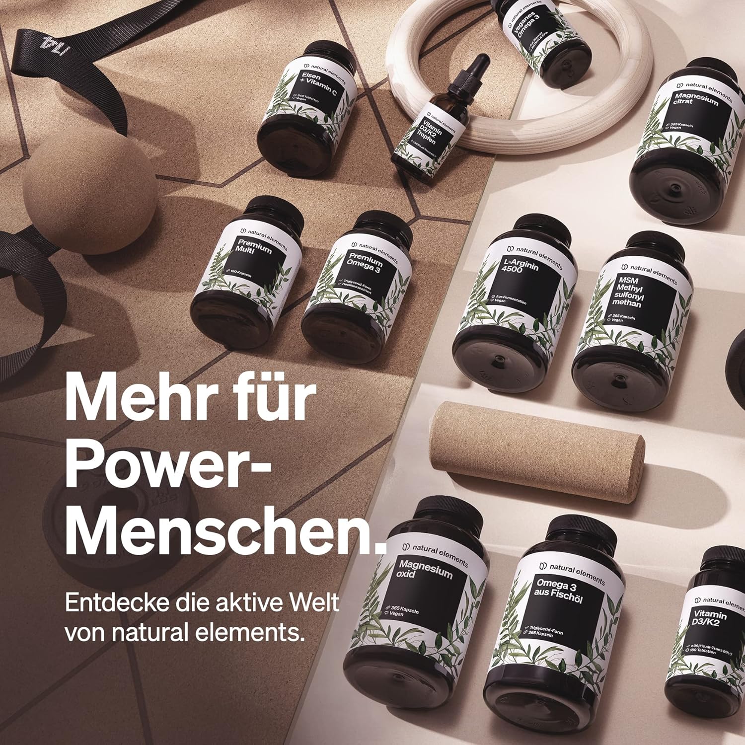 natural elements Magnesium Komplex - Premium: Aus 5 hochwertigen Verbindungen - 400mg elementares Magnesium pro Tagesdosis - Laborgeprüft, vegan, hochdosiert – Bild 7