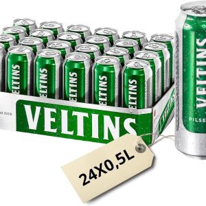 VELTINS Pilsener – 24 x 0,5 l Dosenbier (EINWEG) – Fein-herbes Premium Pils – Brautradition seit 1824 – Frisch & ausgewogen – 4,8 % vol. Alkohol