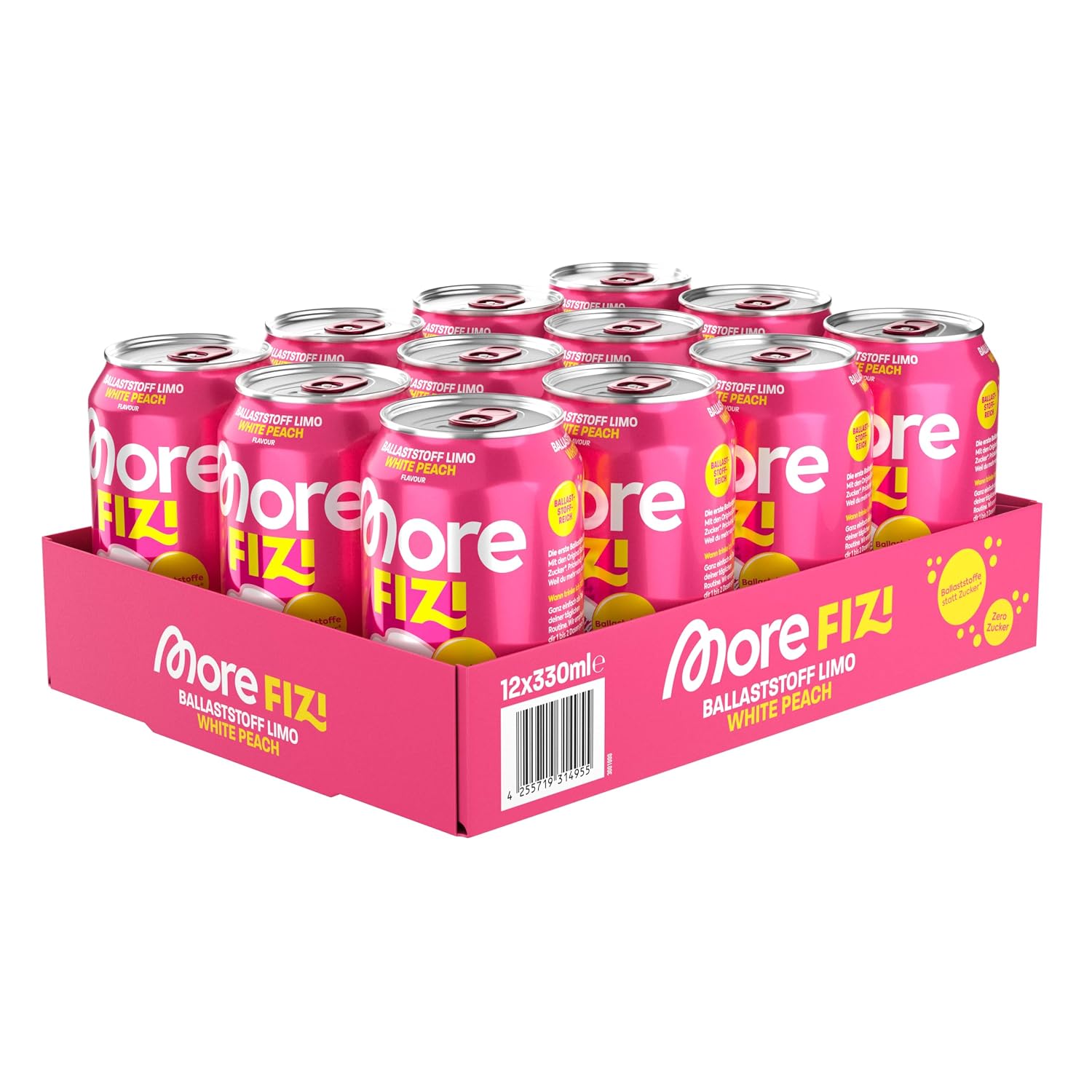 More Fizi, White Peach, 330 ml (12er Pack)