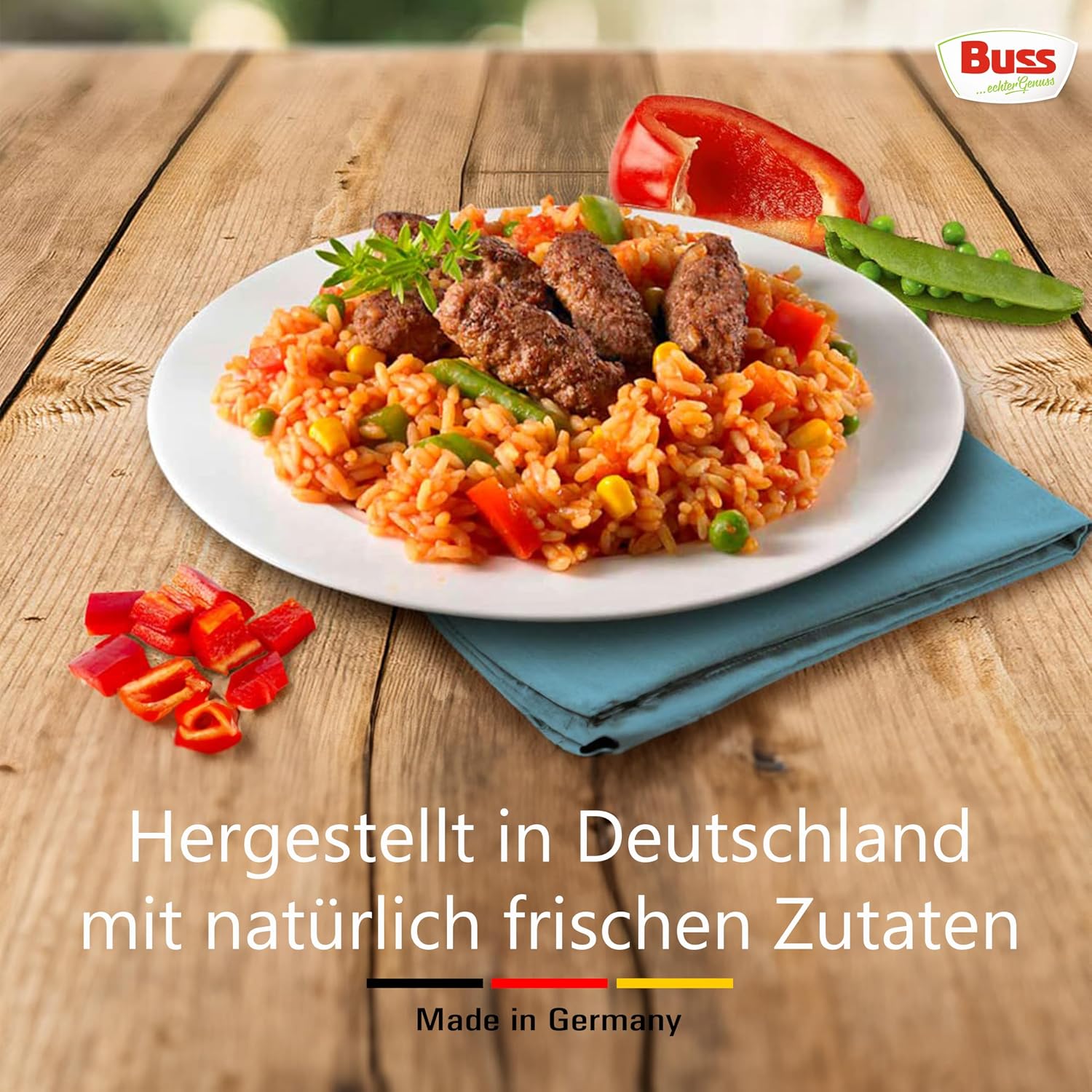 Buss Freizeitmacher Cevapcici mit Reis und Gemüse vom Balkan, 12 x 300g Fertiggerichte zum Aufwärmen in Mikrowelle & Topf - Schnell & Einfach Zubereitet – Bild 5